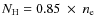 $N_{\rm H} = 0.85~\times~n_{\rm e}$