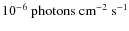 $10^{-6}~{\rm photons~cm}^{-2}~{\rm s}^{-1}$