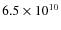 $6.5\times 10^{10}$