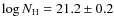 $\log N_{\rm H} = 21.2\pm 0.2$