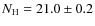 $N_{\rm H}=21.0 \pm 0.2$