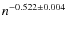 $n^{-0.522 \pm 0.004}$