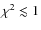 $\chi^2\lesssim1$