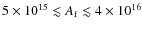 $5\times10^{15} \lesssim A_{\rm f}\lesssim 4\times
10^{16}$