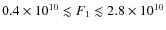 $0.4\times
10^{10}\lesssim F_1\lesssim
2.8\times10^{10}$