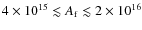 $4\times10^{15}\lesssim
A_{\rm f}\lesssim 2\times 10^{16}$