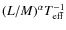 $(L/M)^{\alpha} T_{\rm eff}^{-1}$