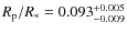 $R_{\rm p}/R_{*}=0.093^{+0.005}_{-0.009}$