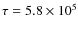 $\tau=5.8 \times 10^5$