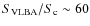 $S_{\rm VLBA}/S_{\rm c}\sim60$