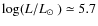 $\log(L/\mbox{$L_{\odot}$ }) \simeq5.7$
