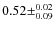 $0.52\pm^{0.02}_{0.09}$
