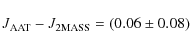 \begin{displaymath}%
J_{\rm AAT}-J_{\rm 2MASS}=(0.06\pm0.08)
\end{displaymath}