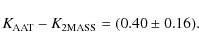 \begin{displaymath}%
K_{\rm AAT}-K_{\rm 2MASS}=(0.40\pm0.16).
\end{displaymath}