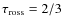 $\tau_{\rm ross} = 2/3$