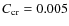 $C_{\rm cr}=0.005$