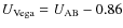 $U_{\rm Vega}=U_{\rm AB}-0.86$