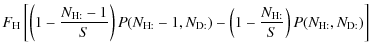 $\displaystyle F_{\rm H}\left[\left(1-\frac{N_{\rm H:}-1}{S}\right)
P(N_{\rm H:}...
...\rm D:}) - \left(1-\frac{N_{\rm H:}}{S}\right)
P(N_{\rm H:}, N_{\rm D:})\right]$