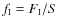 $f_{\rm I} = F_{\rm I} /S$