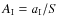 $A_{\rm I} = a_{\rm I }/ S$