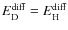 $E_{\rm D}^{\rm diff} = E_{\rm H}^{\rm diff}$