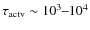$\tau_{\rm
actv}\sim10^3\hbox{--}10^4$