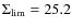 $\Sigma_{\rm
lim}=25.2$