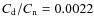 $C_{\rm d}/C_{\rm
n}=0.0022$