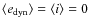 $\langle e_{\rm dyn} \rangle = \langle i\rangle = 0$