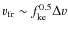 $v_{\rm fr} \sim f_{\rm ke}^{0.5}\Delta v$