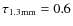 $\tau_{1.3{\rm mm}} = 0.6$