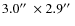 $3.0\hbox {$^{\prime \prime }$ }\times 2.9\hbox {$^{\prime \prime }$ }$