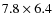 $7.8 \times 6.4$