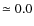 $\simeq 0.0$
