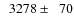 $\phantom{0}3278\pm\phantom{0}70$