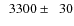 $\phantom{0}3300\pm\phantom{0}30$