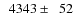 $\phantom{0}4343\pm\phantom{0}52$