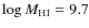 $\log M_{\rm HI} = 9.7$