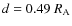 $d=0.49~R_{\rm A}$