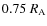 $0.75~R_{\rm A}$