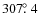 $307\hbox{$.\!\!^\circ$ }4$
