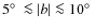 $5\hbox{$^\circ$ }\la \vert b\vert \la 10\hbox{$^\circ$ }$