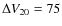 $\Delta V_{20}=75$
