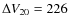 $\Delta V_{20}=226$