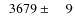 $\phantom{0}3679\pm\phantom{00}9$