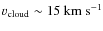 $v_{\rm cloud} \sim 15~{\rm km~s}^{-1}$