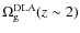 $\ensuremath{\Omega_{\rm g}^{\rm DLA}} (z\sim2)$