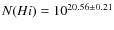 $N(H {\sc i})=10^{20.56\pm 0.21}$