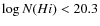 $\log N(H {\sc i})<20.3$