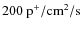 $200~ \rm {p^+/cm^2/s}$